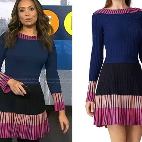 PINKO "Francese" Colorblock Mini Dress - Picture 9 of 9